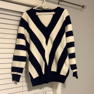 Medium white and navy sweater